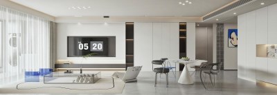 现代客餐厅3D模型下载